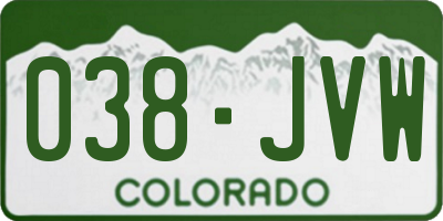 CO license plate 038JVW
