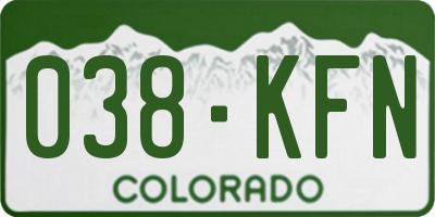 CO license plate 038KFN