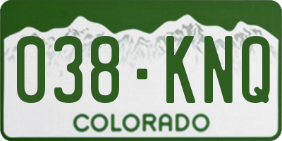 CO license plate 038KNQ