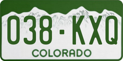 CO license plate 038KXQ