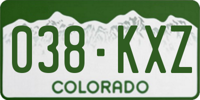 CO license plate 038KXZ