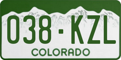 CO license plate 038KZL