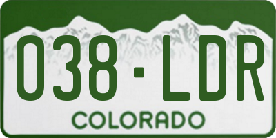 CO license plate 038LDR