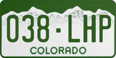 CO license plate 038LHP