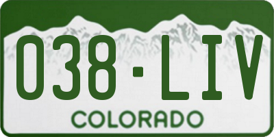 CO license plate 038LIV