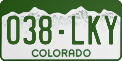 CO license plate 038LKY