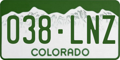 CO license plate 038LNZ