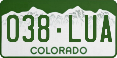 CO license plate 038LUA