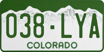 CO license plate 038LYA