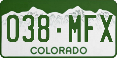 CO license plate 038MFX