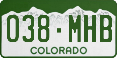 CO license plate 038MHB