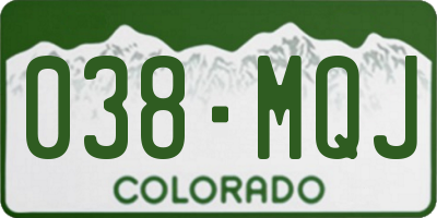 CO license plate 038MQJ