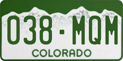 CO license plate 038MQM