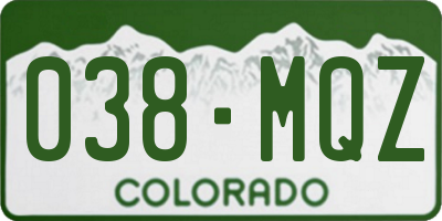 CO license plate 038MQZ