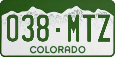 CO license plate 038MTZ