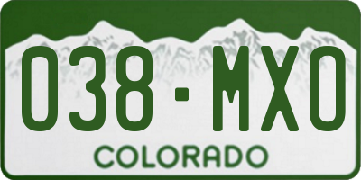 CO license plate 038MXO