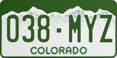CO license plate 038MYZ