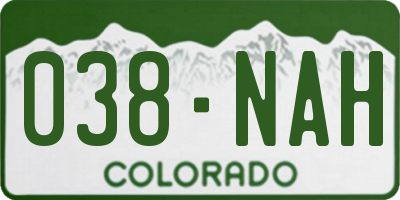 CO license plate 038NAH