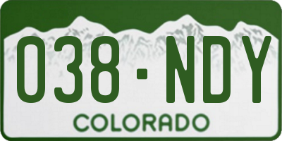 CO license plate 038NDY