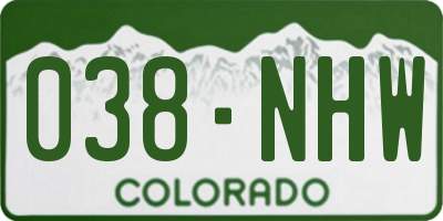 CO license plate 038NHW
