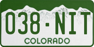 CO license plate 038NIT