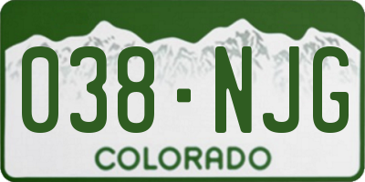 CO license plate 038NJG