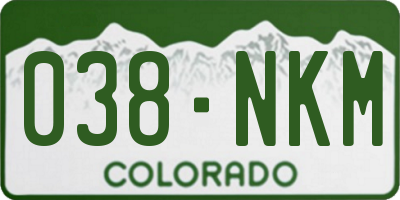 CO license plate 038NKM