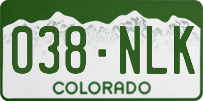 CO license plate 038NLK