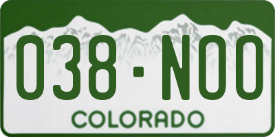 CO license plate 038NOO