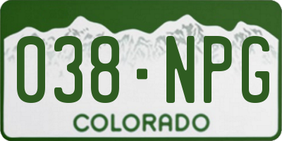 CO license plate 038NPG