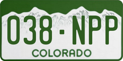 CO license plate 038NPP