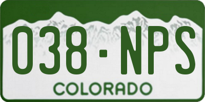 CO license plate 038NPS