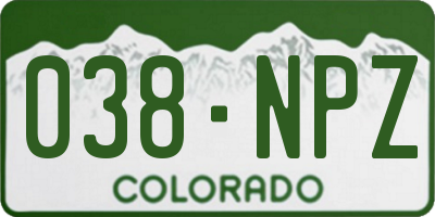 CO license plate 038NPZ