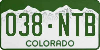 CO license plate 038NTB