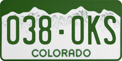 CO license plate 038OKS