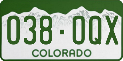 CO license plate 038OQX