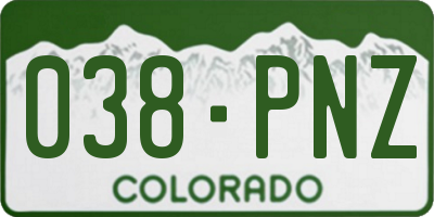 CO license plate 038PNZ