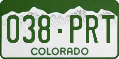 CO license plate 038PRT