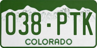 CO license plate 038PTK