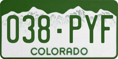 CO license plate 038PYF