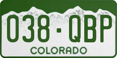 CO license plate 038QBP