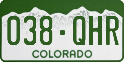 CO license plate 038QHR