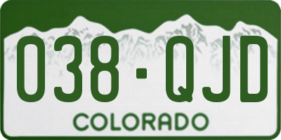 CO license plate 038QJD