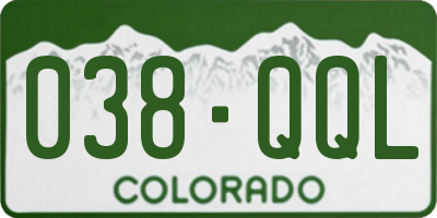 CO license plate 038QQL