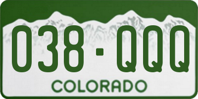 CO license plate 038QQQ