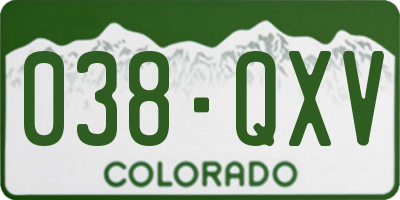 CO license plate 038QXV