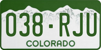 CO license plate 038RJU