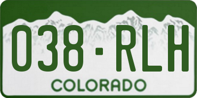 CO license plate 038RLH