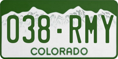 CO license plate 038RMY