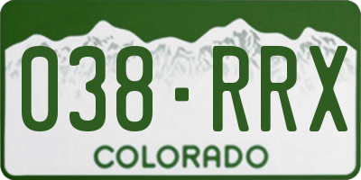 CO license plate 038RRX